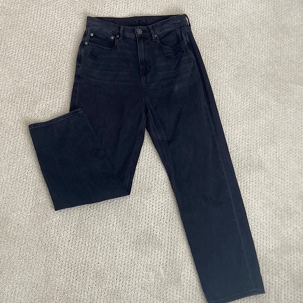 Black American Eagle Highest Rise 90s Boyfriend Jeans Size 10